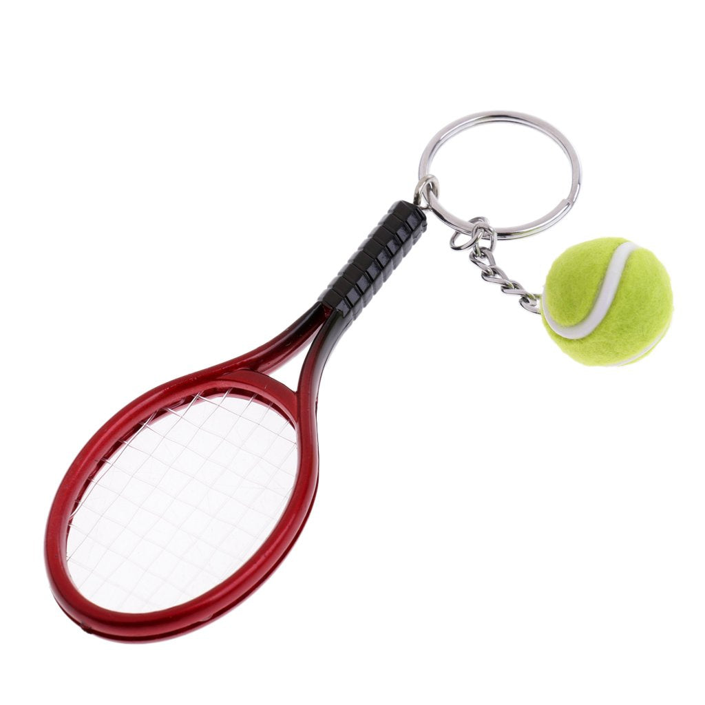 Mini Tennis Racket Keychain 1Pcs Mini Tennis Racket Ball Keychain Gift Sports Keyring Decoration