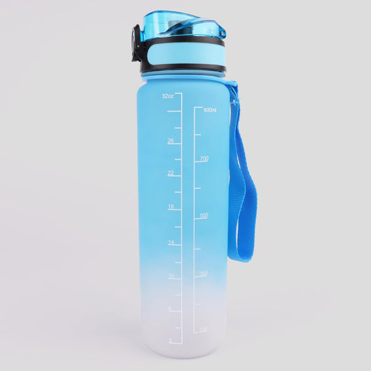 Sports Bottle Cooling Towel Pack Motivational Water Bottle 1000ml Water Bottle with Time Markers and Workout Towel Reusable BPA Free