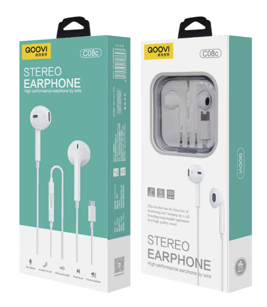 Type-C Earphone Hi-Fi Sound USB-C Headphones with Mic for Android Devices