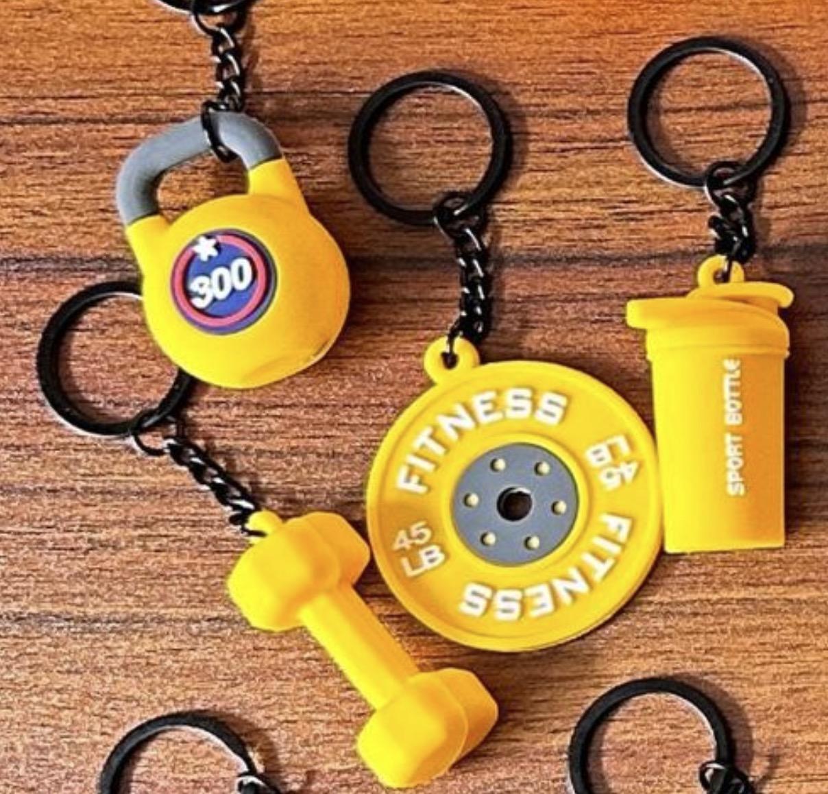 Fit Club Keychain Set: Exclusive 3 Motivational Charms – Durable Gym - Inspired Gift for Fitness Enthusiasts & Teams
