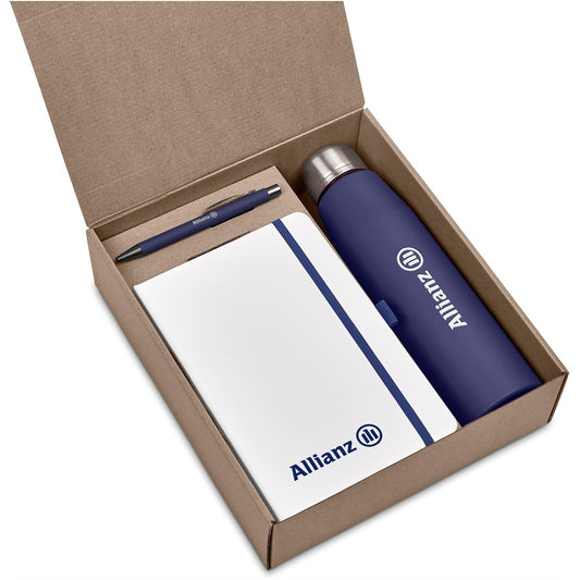 Aluminium Bottle Insulated Water Bottle A5 Notebook & Metal Ballpen in Gift Box Bottle Gift Set for Staff Corporate