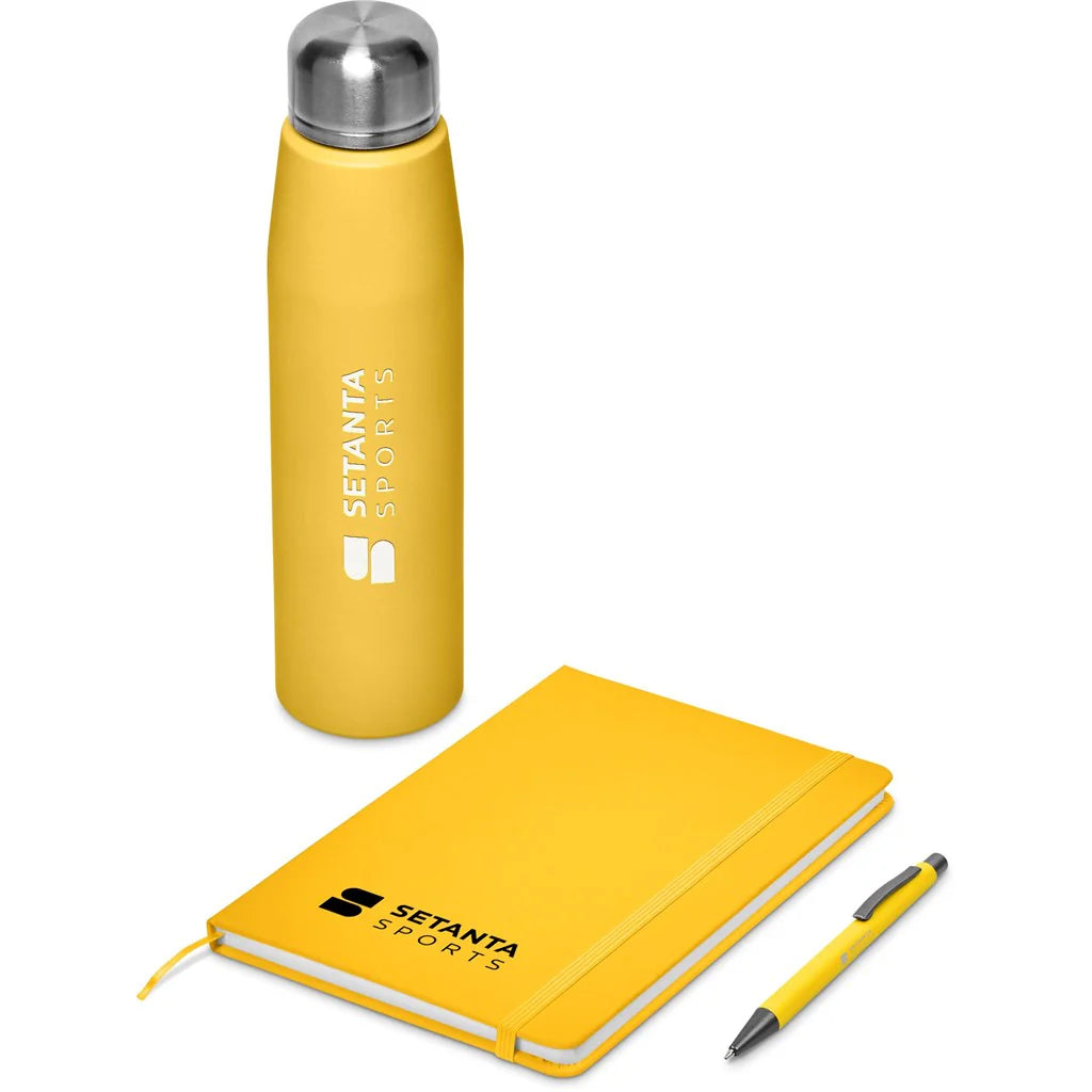 Bottle Gift Pack Aluminium Water Bottle A5 Notebook & Metal Ballpen in Gift Box Staff Corporate Bottle Gift Set