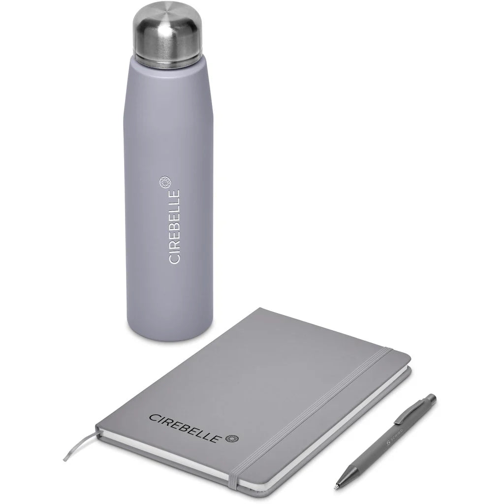 Bottle Gift Pack Aluminium Water Bottle A5 Notebook & Metal Ballpen in Gift Box Staff Corporate Bottle Gift Set