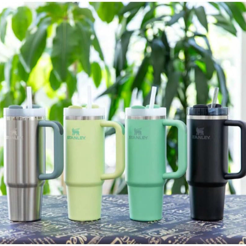 1200ML Car Thermos Cup Large Capacity with Handle and Straw Insulated 24 Hours Leakproof Durable Reusable Thermos Cup
