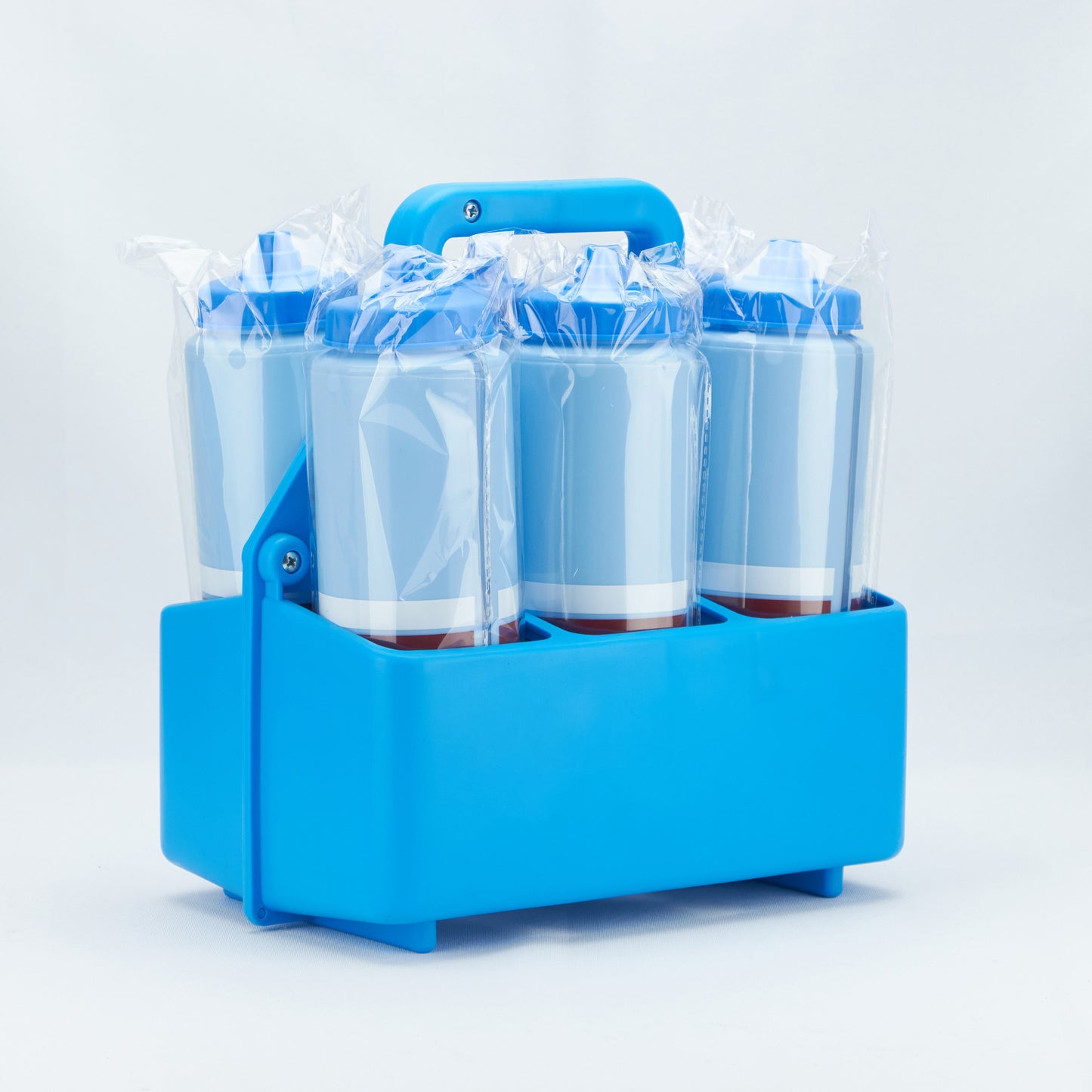 Plastic Carrier 6 Pack Carrier Bottle Holder with Handle Reusable Beverage Coffee Bottle Carrier