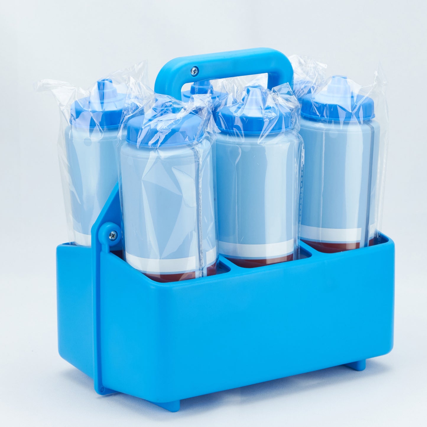 Plastic Carrier 6 Pack Carrier Bottle Holder with Handle Reusable Beverage Coffee Bottle Carrier