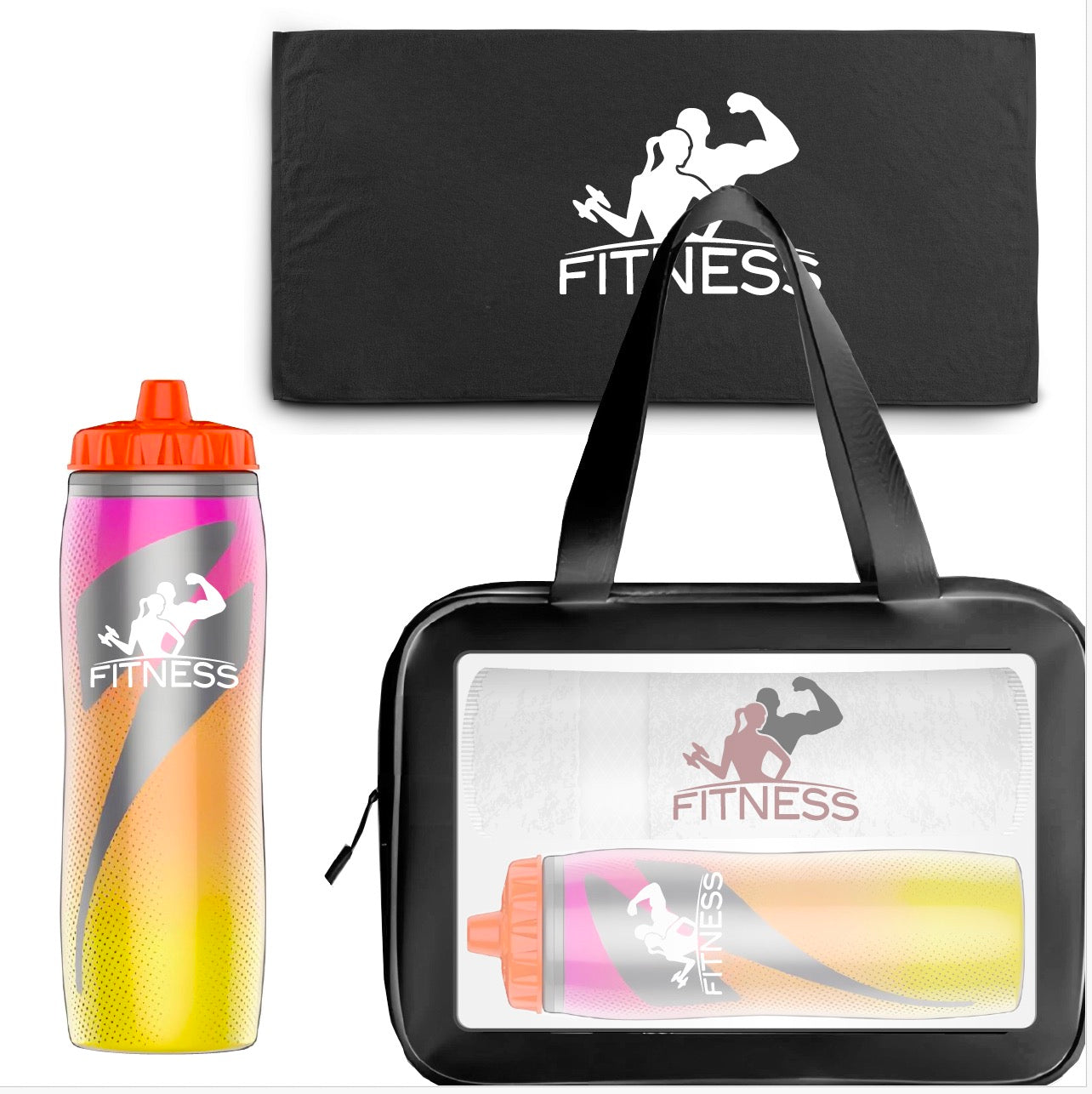 Gatorade Towel Pack with Sport Water Bottle and Towel with Bag OEM Squeeze Bottle Gift Pack