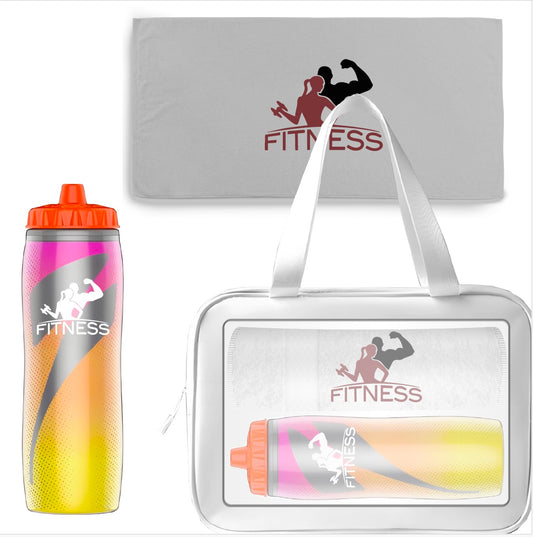 Gatorade Towel Pack with Sport Water Bottle and Towel with Bag OEM Squeeze Bottle Gift Pack