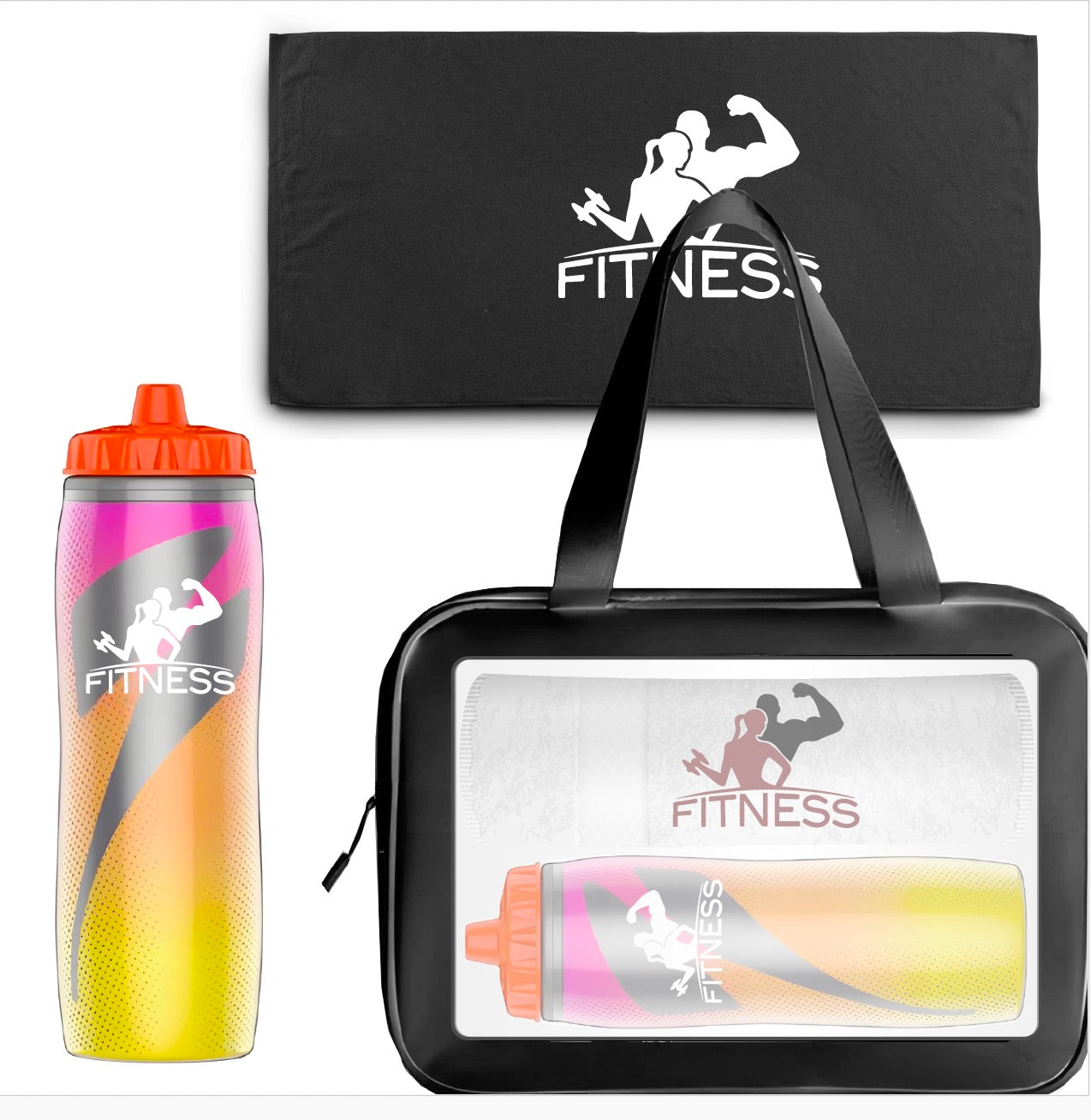 Gatorade Towel Pack with Sport Water Bottle and Towel with Bag OEM Squeeze Bottle Gift Pack