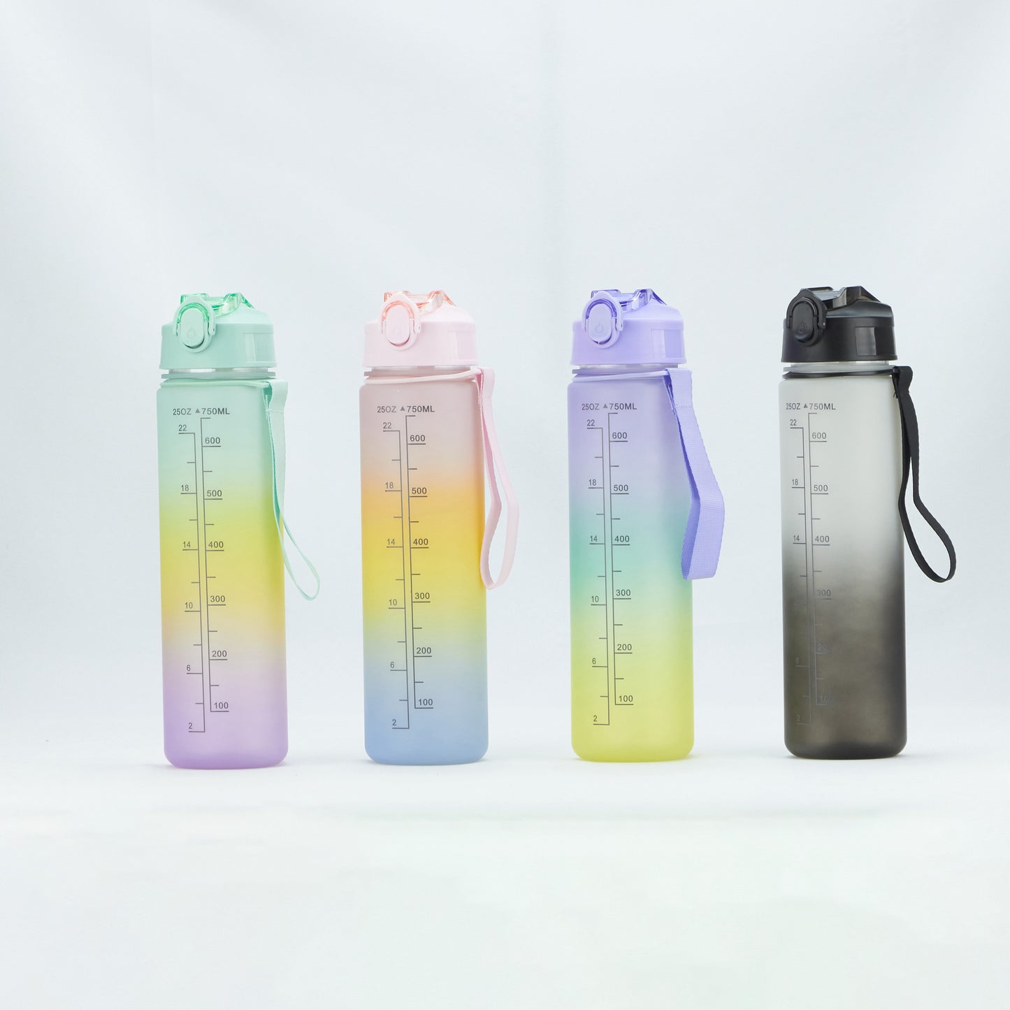 700ml Plastic Bottle with Screw Lip Sports Water Bottle Reusable Water Bottles Leakproof Colorful Spray Painting Bottle