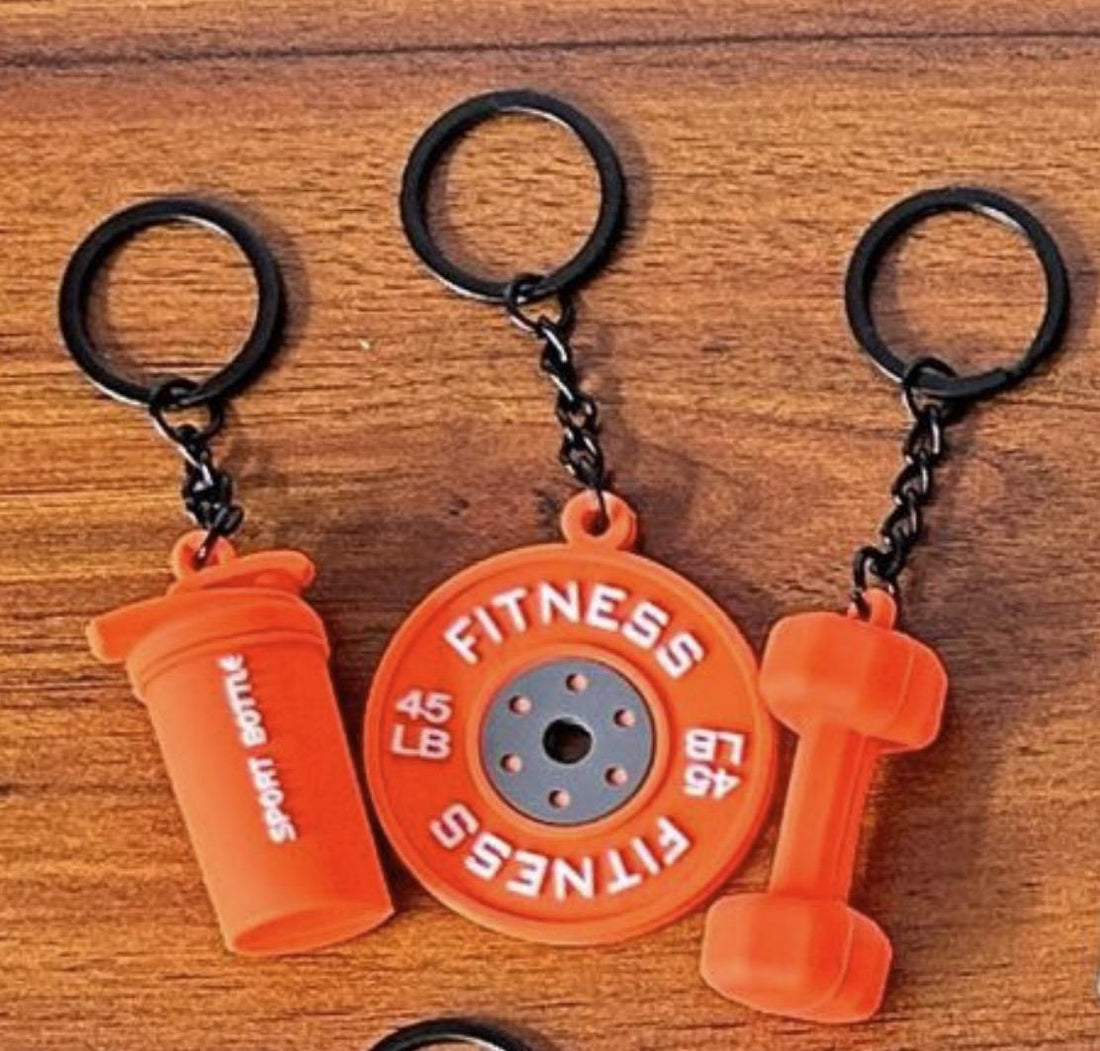 Keychain Set: 3 Gym - Obsessed Charms That Transform Your Bag (OEM - Friendly!)