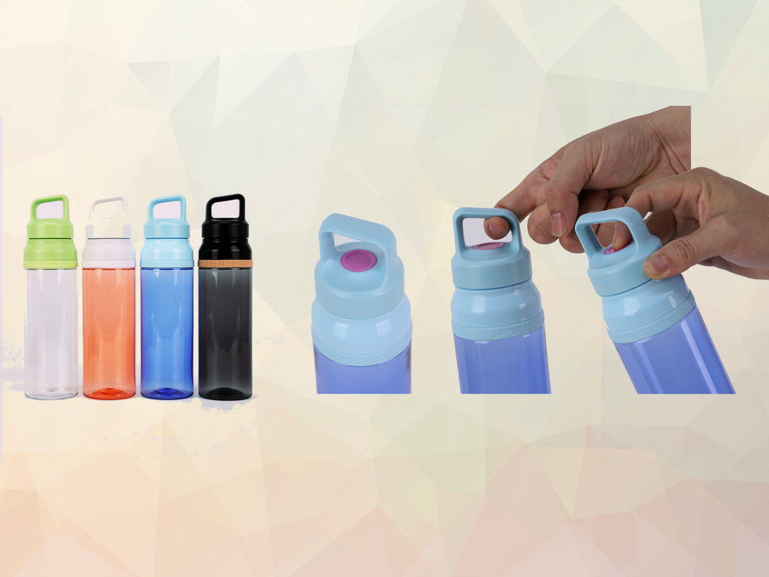Akey open and push lock water bottle