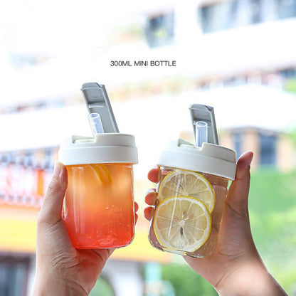 Small Travel Bottle Leak Proof Hero 300ml Straw Round Plastic Bottle Conquer Juice Water Milk Coffee Adventures Hassle Free
