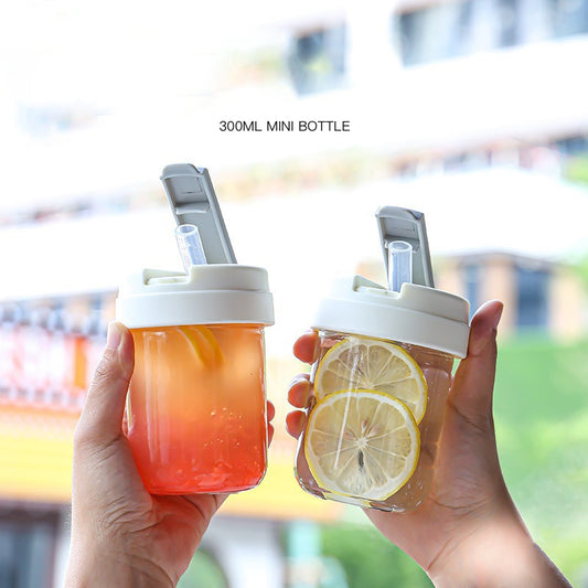 Small Travel Bottle Leak Proof Hero 300ml Straw Round Plastic Bottle Conquer Juice Water Milk Coffee Adventures Hassle Free