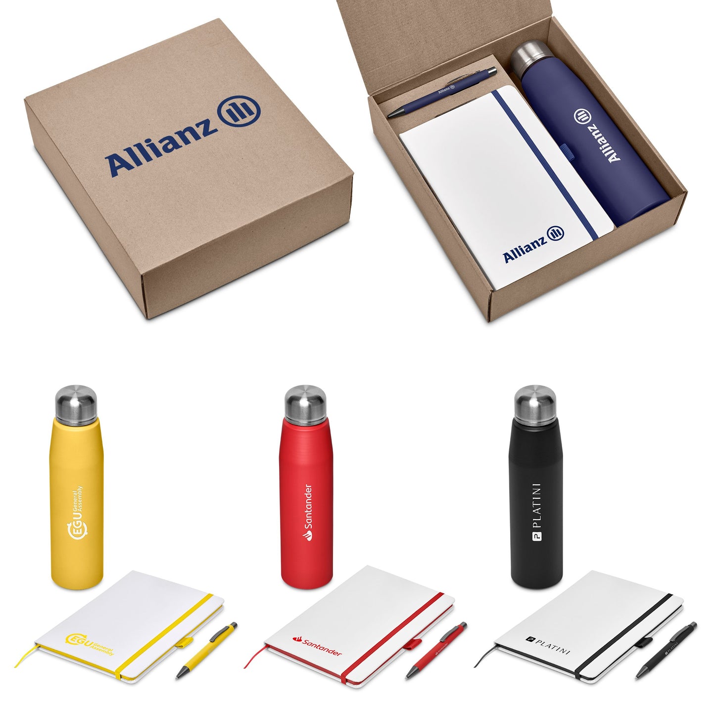 Aluminium Bottle Insulated Water Bottle A5 Notebook & Metal Ballpen in Gift Box Bottle Gift Set for Staff Corporate
