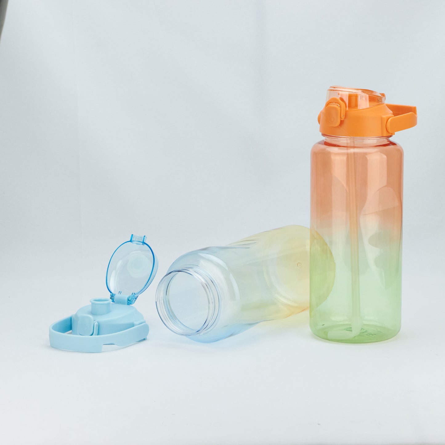 2000ml Plastic Bottle with Screw Lip Sports Water Bottle Reusable Water Bottles Leakproof Water Bottles Black for Gym