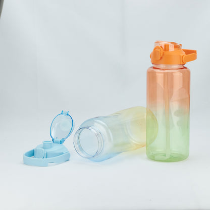 2000ml Plastic Bottle with Screw Lip Sports Water Bottle Reusable Water Bottles Leakproof Water Bottles Black for Gym