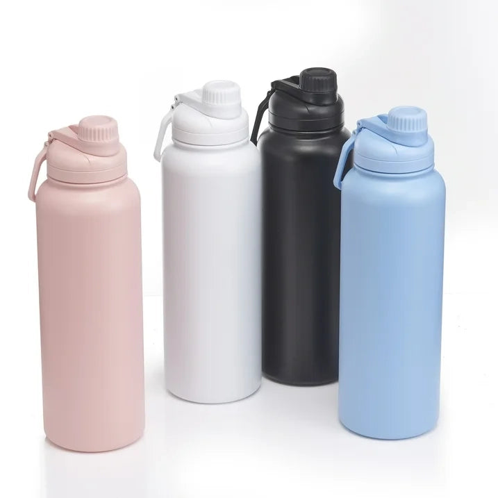 1000ml Big Capacity Leakproof Twist on Lid Slim Design for Travel and Gym Insulated Stainless Steel Water Bottle BPA-Free