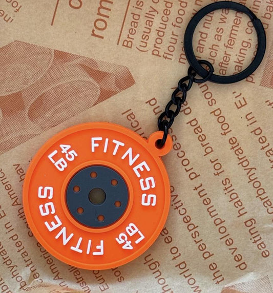Barbell Mini Keychain Eye-Catching Silicone Barbell Kettlebell Keychain Gym Weightlifting 1 Keychain