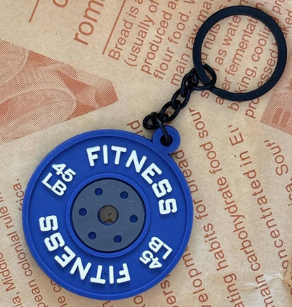 Barbell Mini Keychain Eye-Catching Silicone Barbell Kettlebell Keychain Gym Weightlifting 1 Keychain
