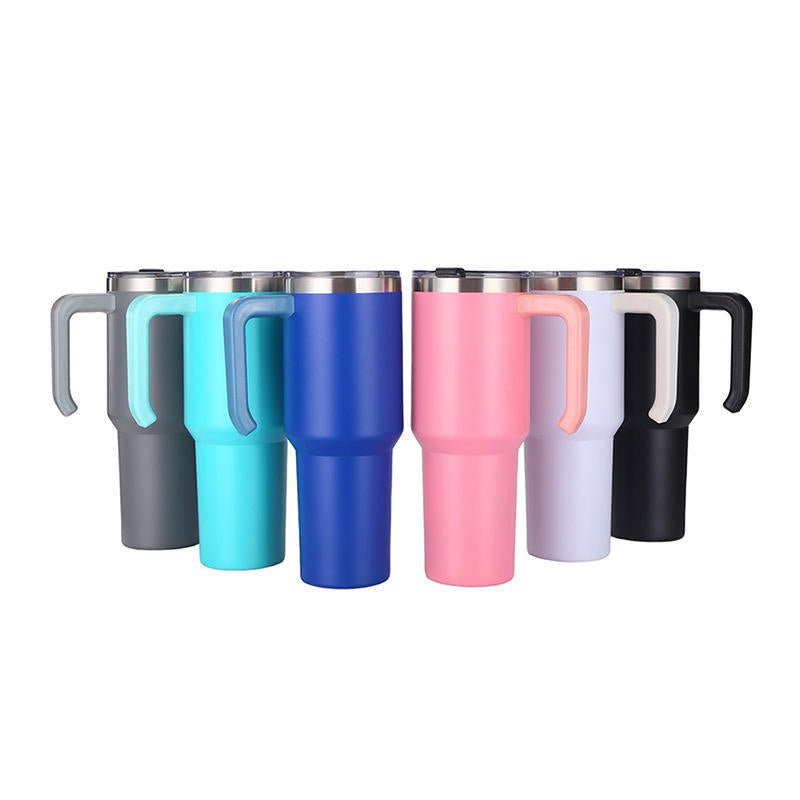 Stainless Steel Water Bottle with Straw Handle 900ml Big Capacity Leak Proof Water Bottle BPA-Free Bottle for Car