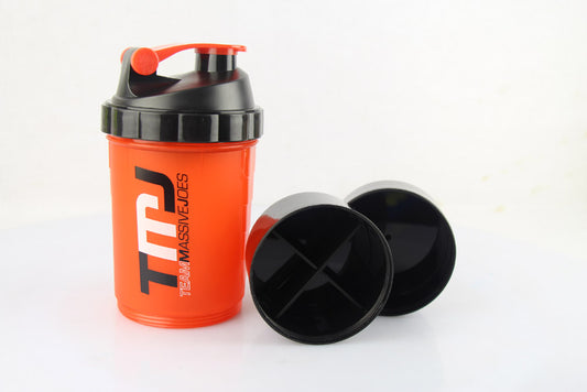 3 Layer in 1 Storage Plastic Shaker Bottle for GYM Sports Plastic Shaker with Pill Box Shaker Bottles for Protein Mixes