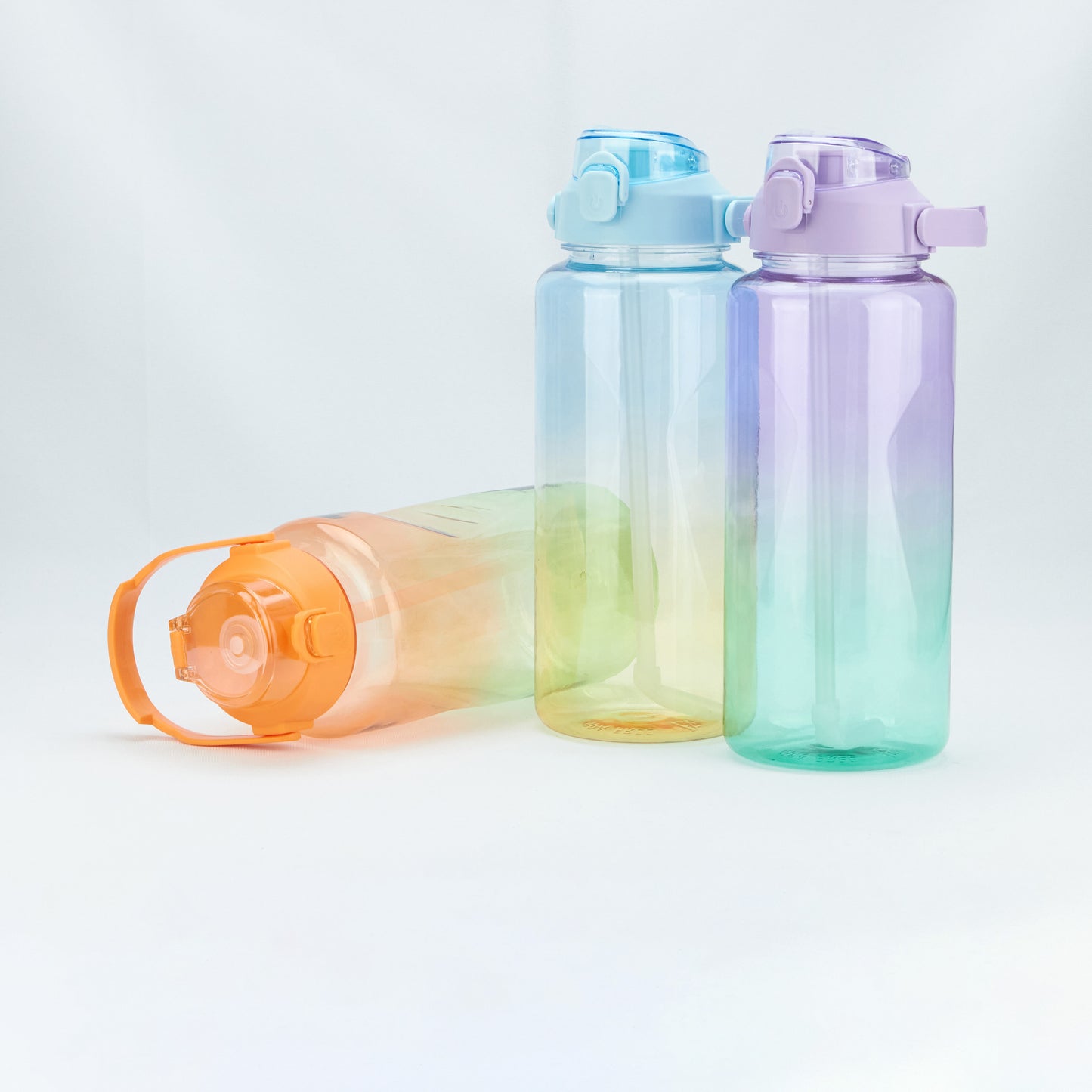 2000ml Plastic Bottle with Screw Lip Sports Water Bottle Reusable Water Bottles Leakproof Water Bottles Black for Gym