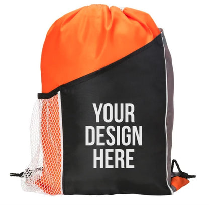 Drawstring Backpack Rapid Access Mesh Pocket for Gym & On the Go