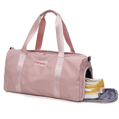 Workout Duffel Bag Chic Blush with Built in Shoe Compartment for Gym to Life