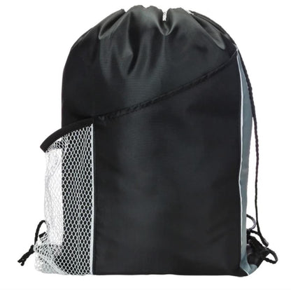 Drawstring Backpack Rapid Access Mesh Pocket for Gym & On the Go