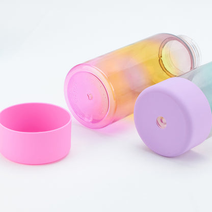 1000ml Plastic Bottle with Screw Lip Colorful Spray Painting Bottle with Rubber Bottom Insulated Water Jug BPA-Free Bottle