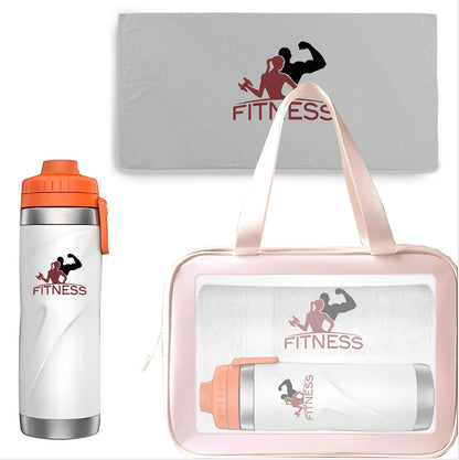Gatorade Metal Bottle Set with Insulated Stainless Steel Water Bottle Towel and Bag OEM Bottle Gift Pack