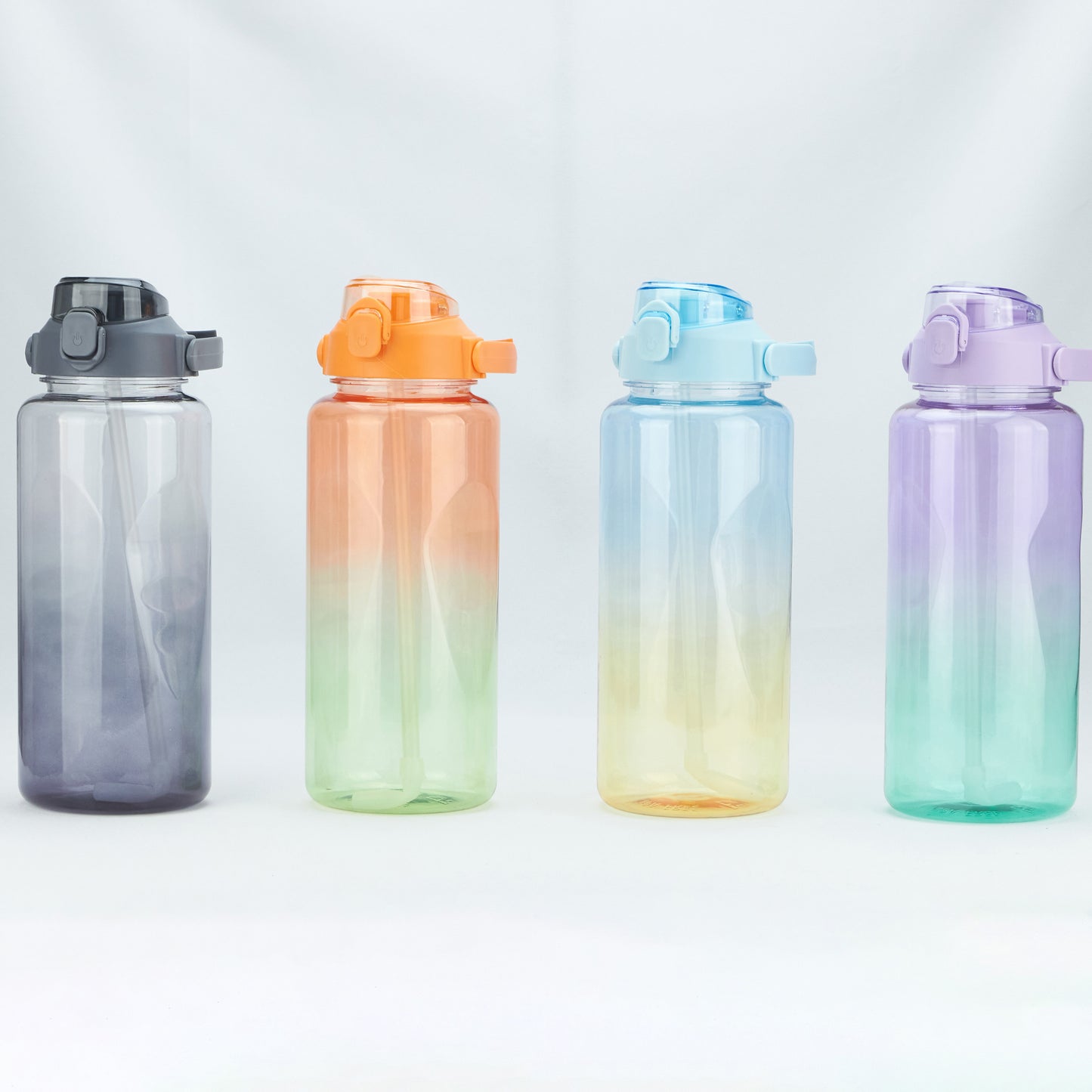 2000ml Plastic Bottle with Screw Lip Sports Water Bottle Reusable Water Bottles Leakproof Water Bottles Black for Gym